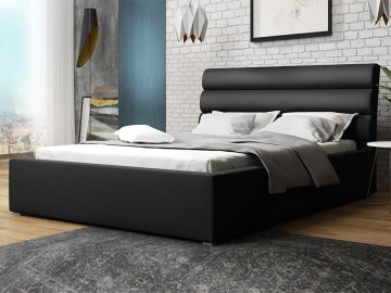 Łóżko tapicerowane z pojemnikiem i stelażem Exorim