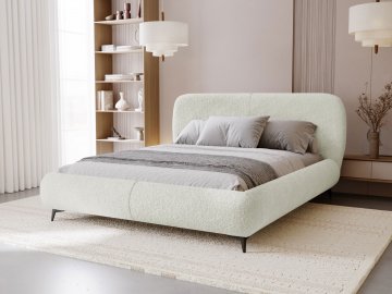 Łóżko tapicerowane z pojemnikiem na pościel Nizori