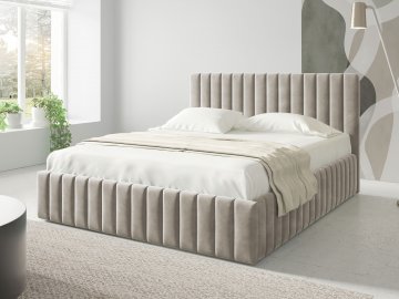 Łóżko tapicerowane z pojemnikiem Lirunit