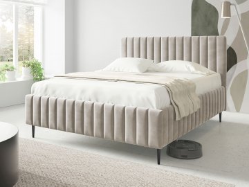 Łóżko tapicerowane z pojemnikiem Lirunit Leg