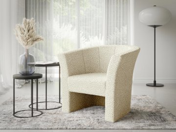 Fotel kubełkowy do salonu Karkor Boucle