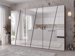 Szafa nowoczesna z lustrem Grelipt 6L 300 cm
