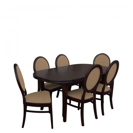 Stół rozkładany z krzesłami dla 6 osób - RK003