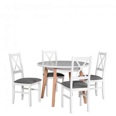 Stół okrągły z 4 krzesłami - AL42