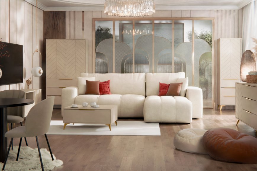 Salon z nowoczesnym twistem