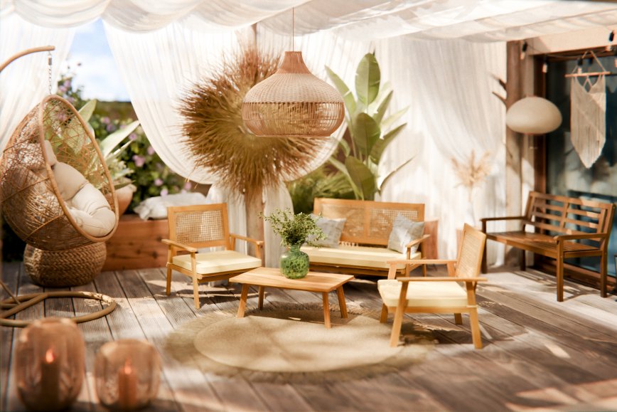Patio w klimacie boho