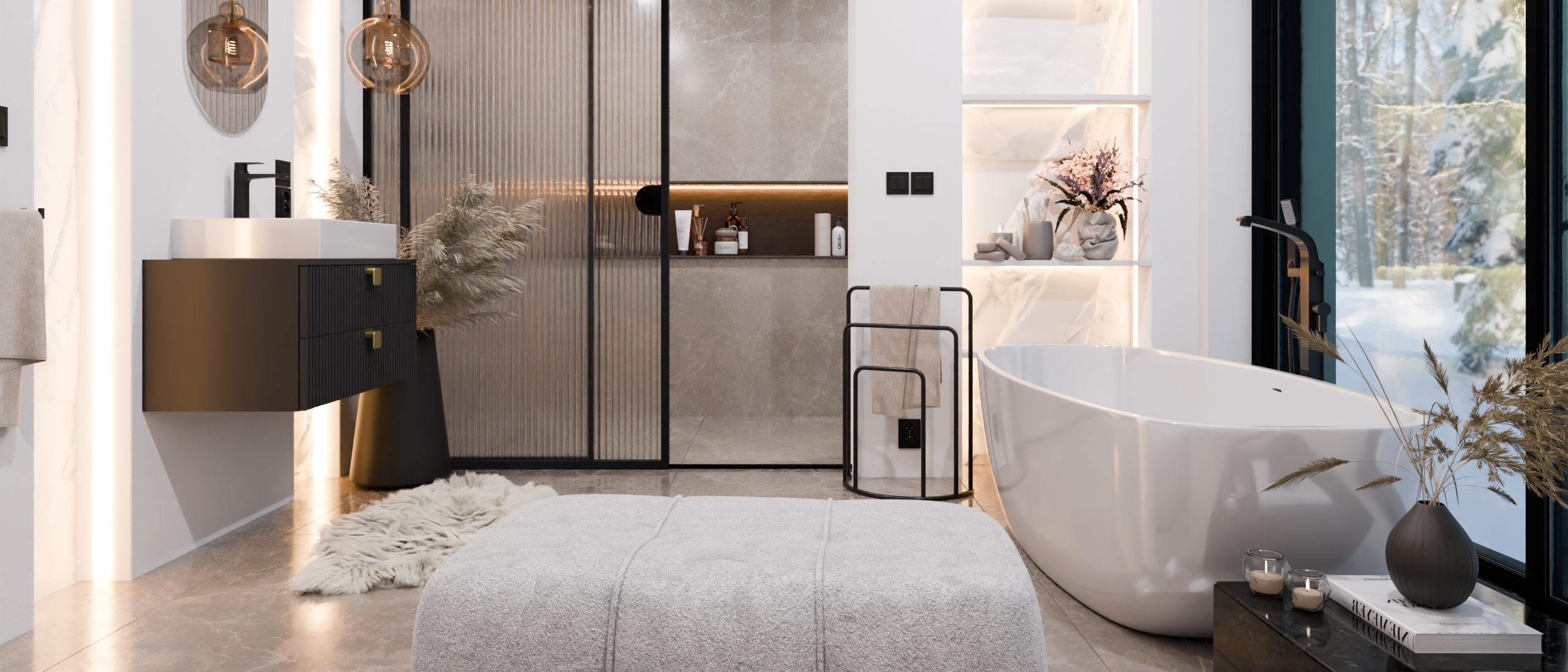 Nowoczesna łazienka w stylu domowego SPA