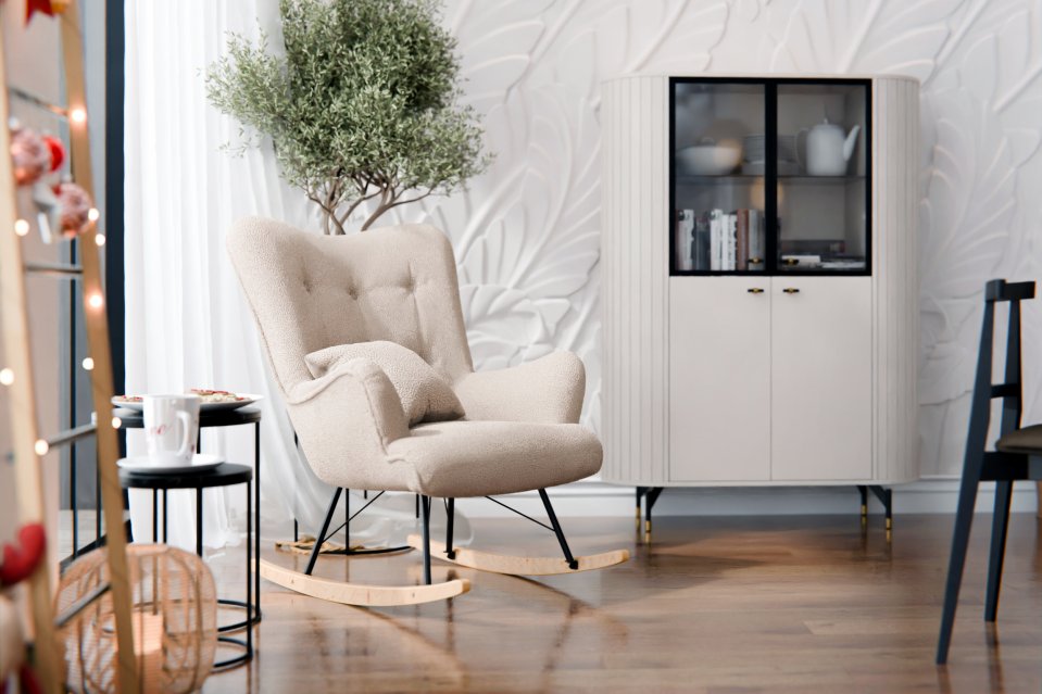 Fotel bujany Akcjusz Boucle