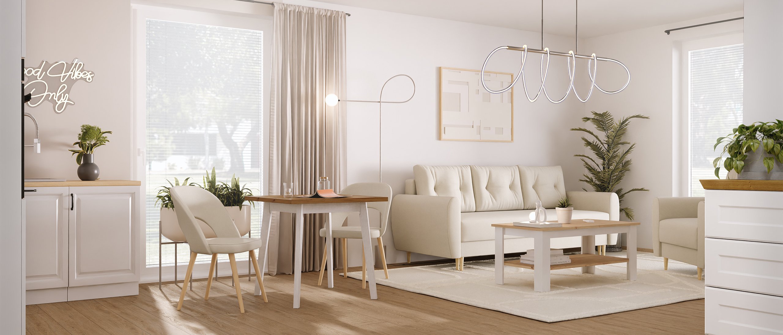 Minimalistyczna kawalerka w stylu scandi