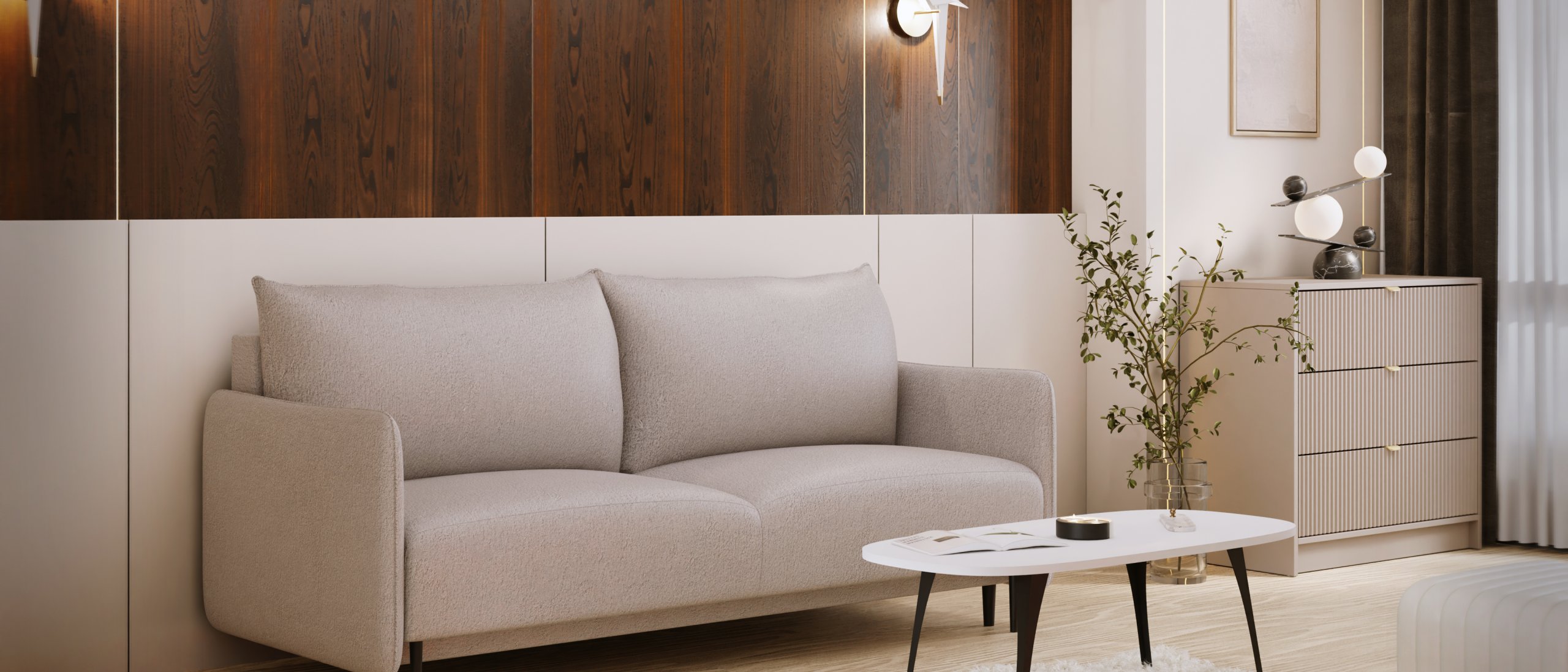 Elegancki pokój gościnny z kącikiem do home office